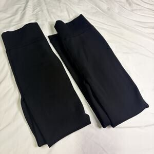 French Country Fleece Lined Thermal Leggings Womens XS Black Thermal NWOT 2 Pack